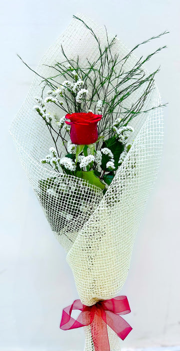 Single Rose gift wrapped